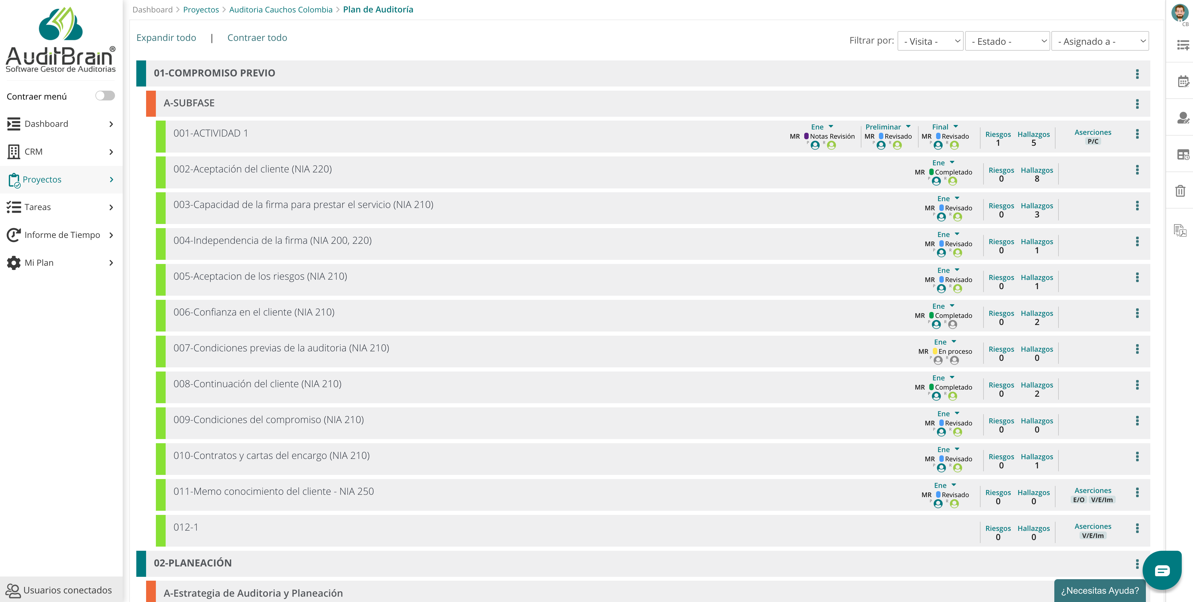 screenshot of AuditBrain External